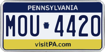 PA license plate MOU4420