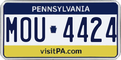 PA license plate MOU4424