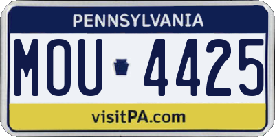 PA license plate MOU4425