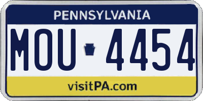 PA license plate MOU4454