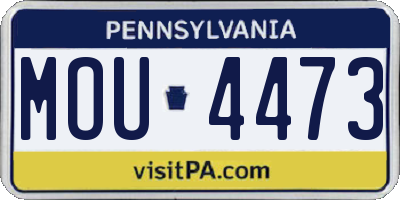PA license plate MOU4473