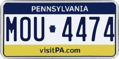 PA license plate MOU4474