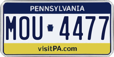 PA license plate MOU4477