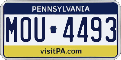 PA license plate MOU4493