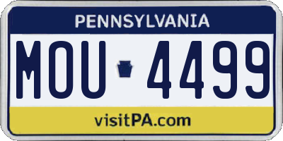 PA license plate MOU4499