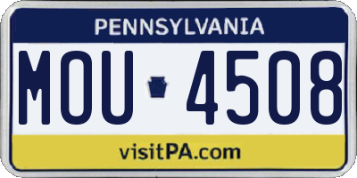 PA license plate MOU4508