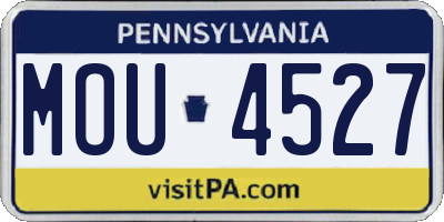 PA license plate MOU4527