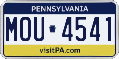 PA license plate MOU4541
