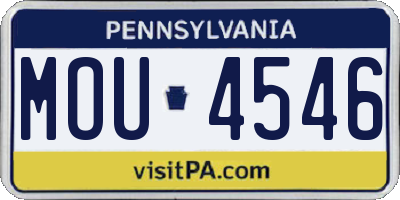 PA license plate MOU4546