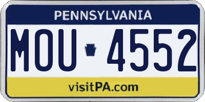 PA license plate MOU4552