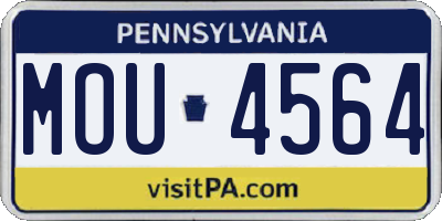 PA license plate MOU4564