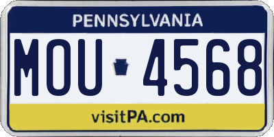PA license plate MOU4568