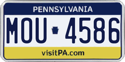 PA license plate MOU4586