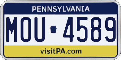 PA license plate MOU4589