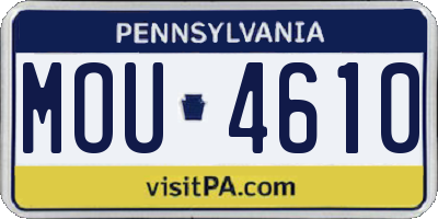 PA license plate MOU4610