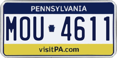 PA license plate MOU4611