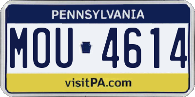PA license plate MOU4614