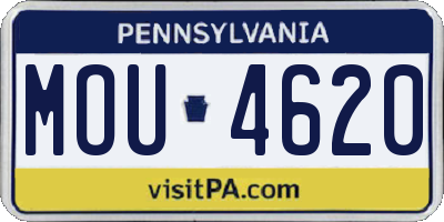 PA license plate MOU4620