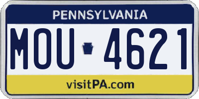 PA license plate MOU4621