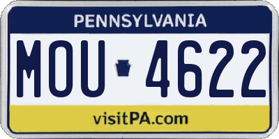 PA license plate MOU4622