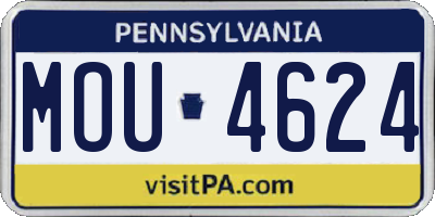 PA license plate MOU4624