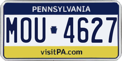 PA license plate MOU4627