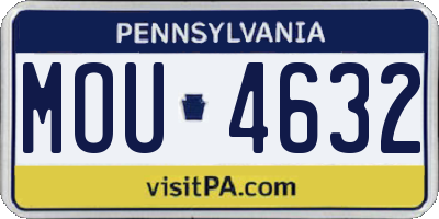 PA license plate MOU4632