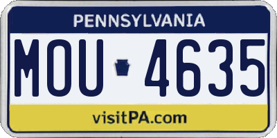 PA license plate MOU4635