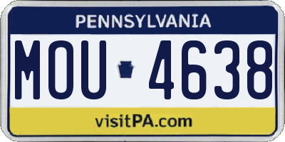 PA license plate MOU4638