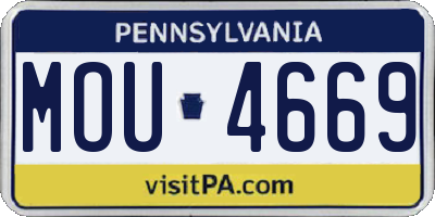 PA license plate MOU4669