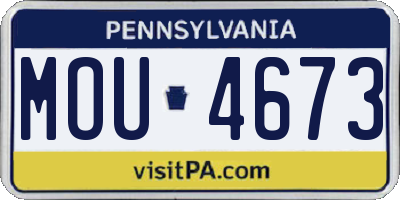 PA license plate MOU4673