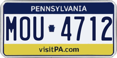 PA license plate MOU4712