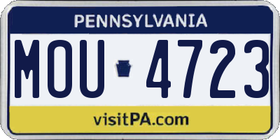 PA license plate MOU4723