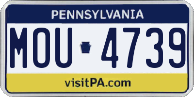 PA license plate MOU4739