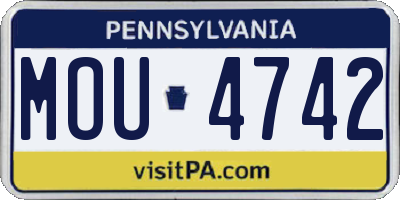 PA license plate MOU4742