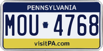 PA license plate MOU4768