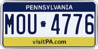 PA license plate MOU4776