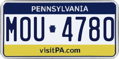 PA license plate MOU4780