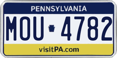 PA license plate MOU4782