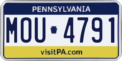 PA license plate MOU4791