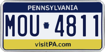 PA license plate MOU4811
