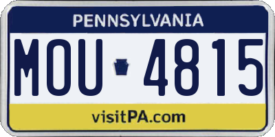 PA license plate MOU4815