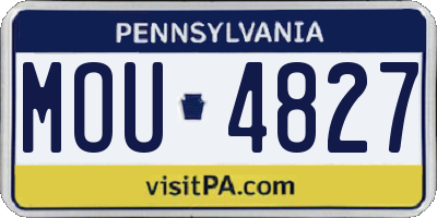 PA license plate MOU4827