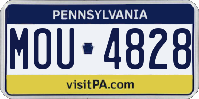PA license plate MOU4828