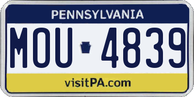 PA license plate MOU4839