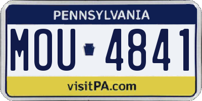 PA license plate MOU4841