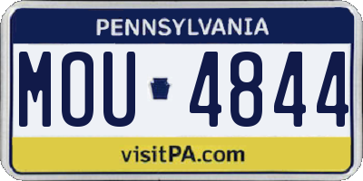 PA license plate MOU4844