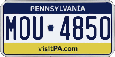 PA license plate MOU4850