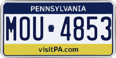 PA license plate MOU4853
