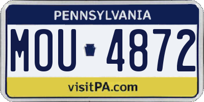 PA license plate MOU4872